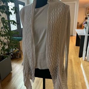 Elegant White Open-Front Sweater